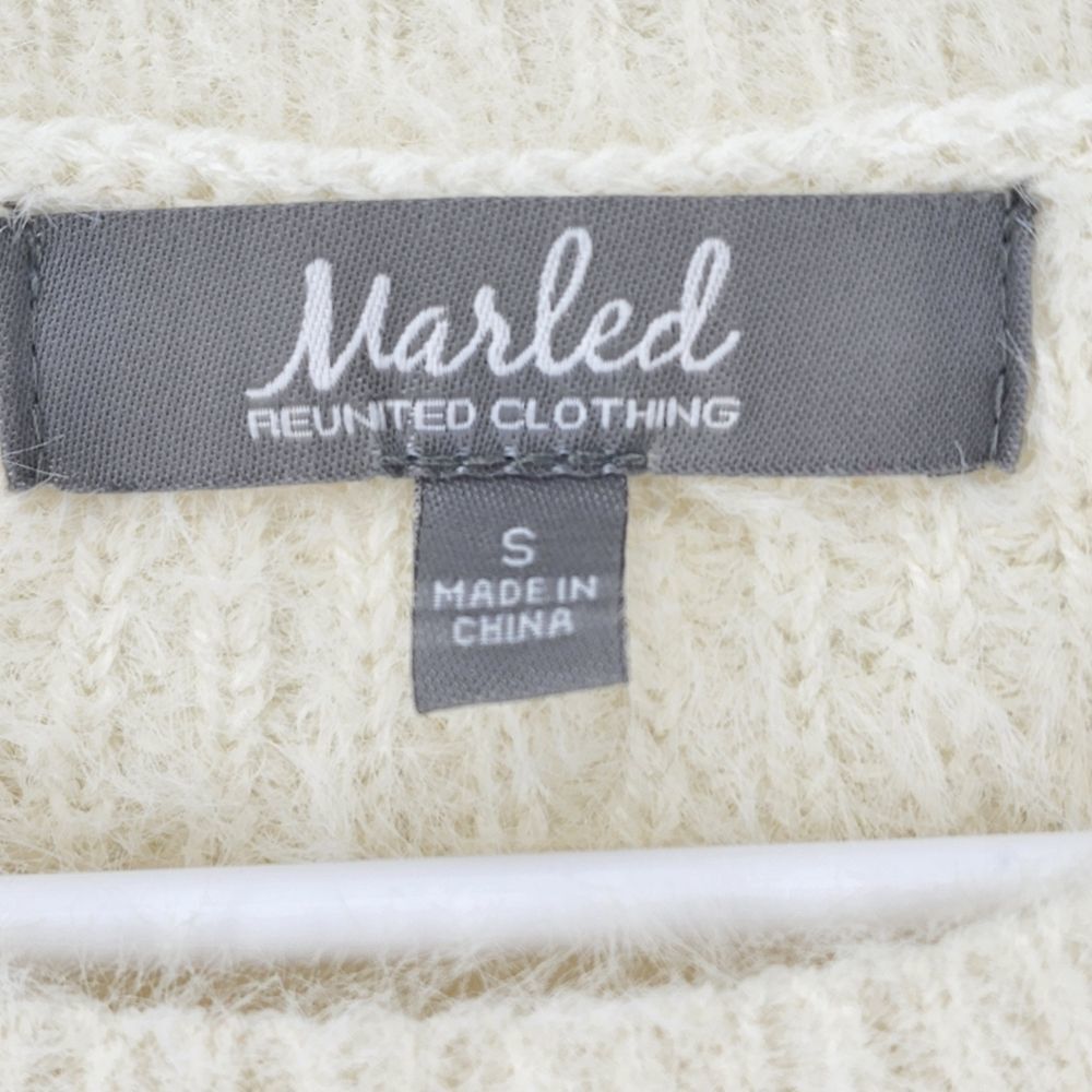 Marled Reunited Clothing Women's Crew Neck Puff Sleeve Knit Sweater - S - Picture 4 of 6